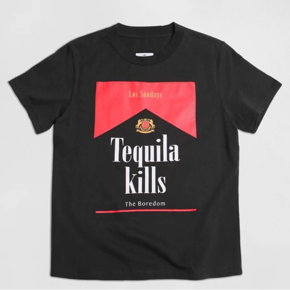 sundays Black 'Tequila Kills' Graphic Tee